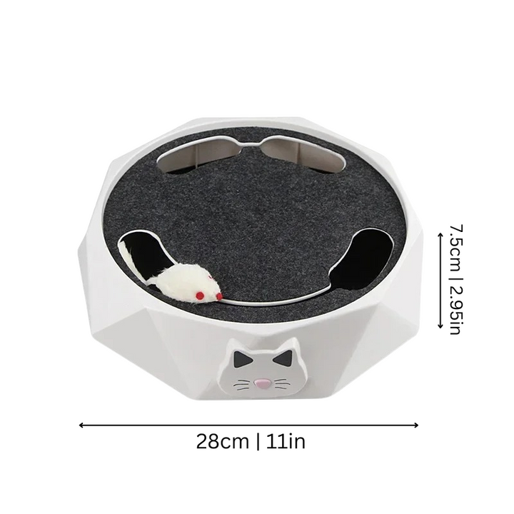 Pet entertainment: interactive cat mouse toy with scratch pad & lounge for feline activity. Durable ABS plastic design.