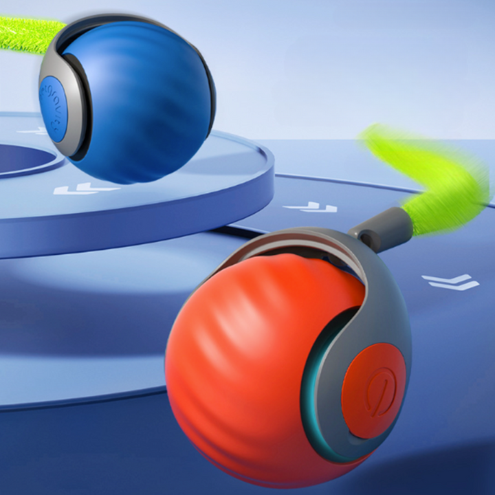 Interactive cat toy ball, dual-speed smart pet accessory for feline fun & mental stimulation, USB rechargeable.