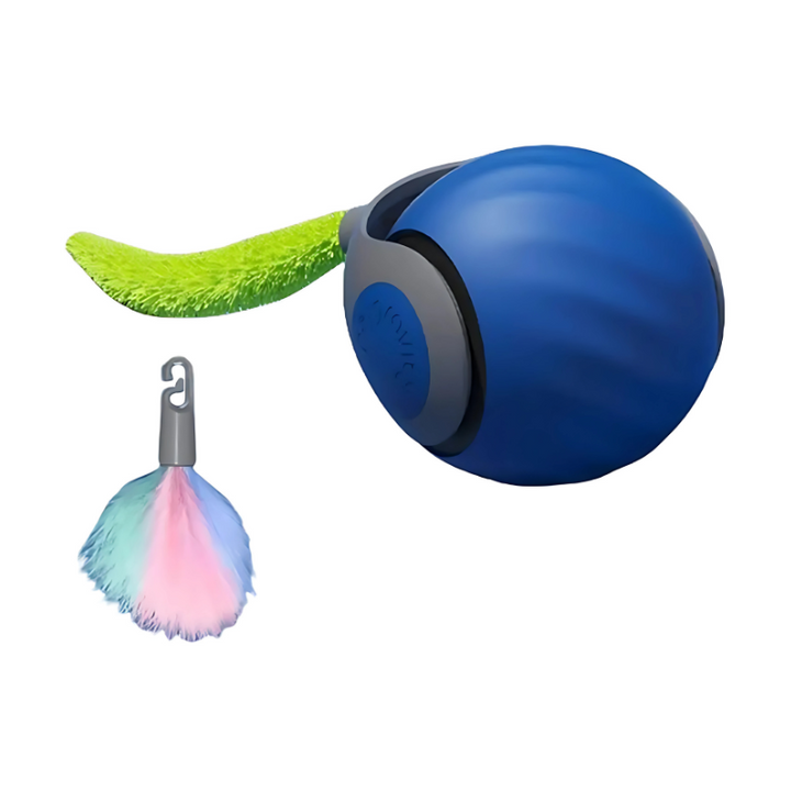 Feline interactive play ball with smart modes provides mental stimulation & exercise. Durable, USB rechargeable cat toy.