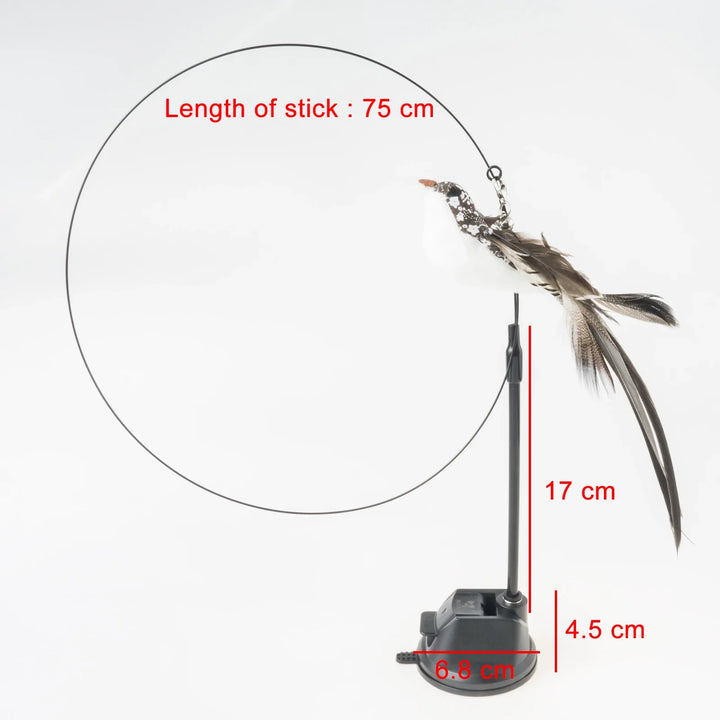 Engaging interactive bird cat toy for indoor felines, promoting active play and entertainment with its unique design.