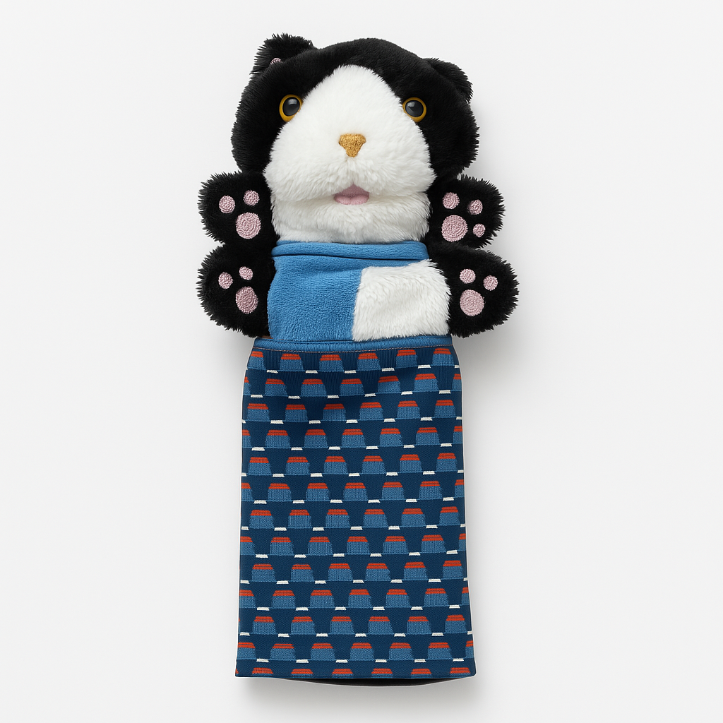 Interactive cat wrestling glove plush toy for playful felines. Encourages physical activity & mental stimulation.