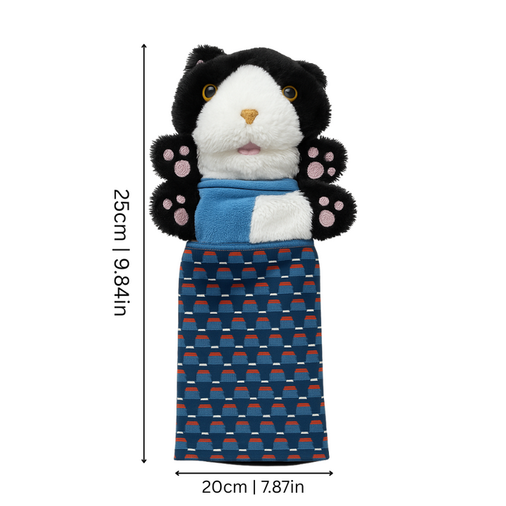 Durable plush interactive wrestling glove cat toy, perfect for engaging feline play and physical activity.