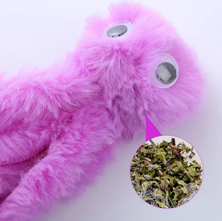 Soft plush octopus cat toy with catnip, perfect for interactive play & happy cuddles for cats & kittens.