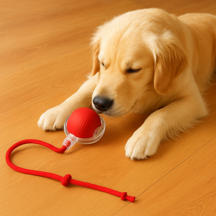 Interactive dog chase toy for mental stimulation & physical exercise. Durable, rechargeable, perfect for indoor pet fun.