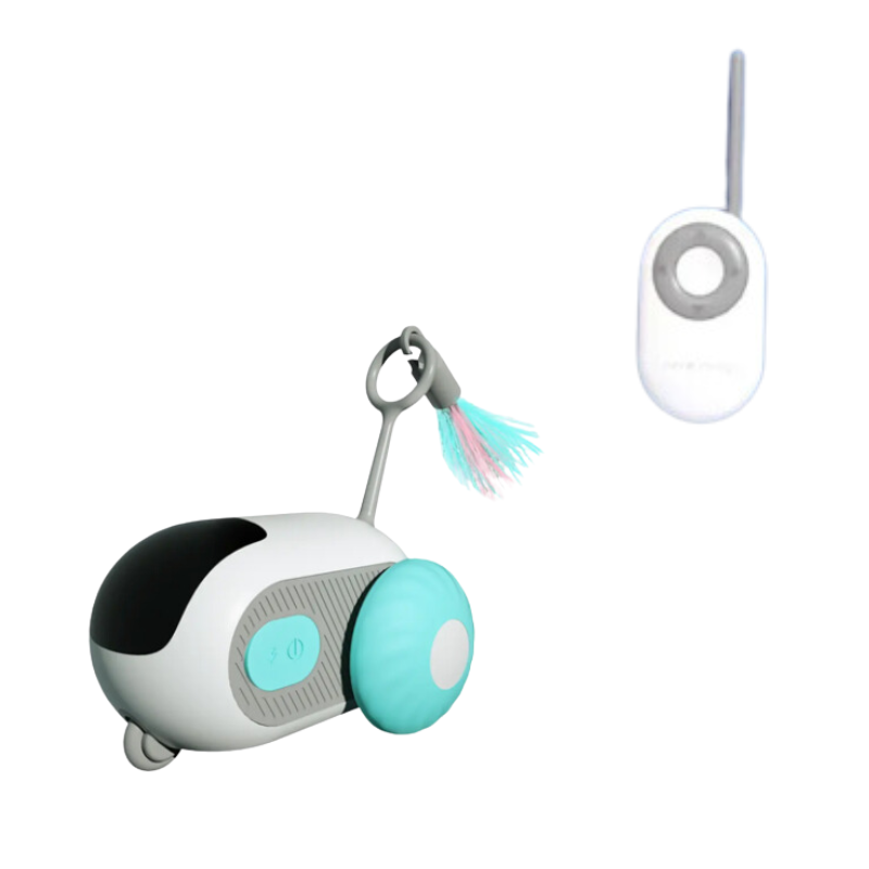 Fun electric chase game pet toy for cats & puppies, offering stimulating interactive play. USB rechargeable silicone design.