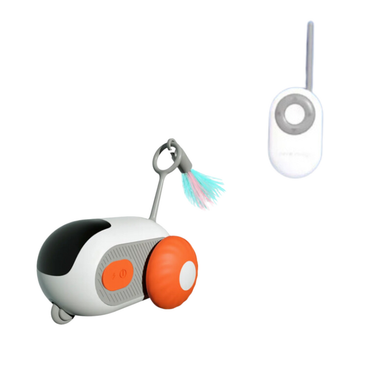 Unisex electric chase game toy for cats & puppies. Interactive, remote-controlled, silicone, & USB rechargeable for pets.