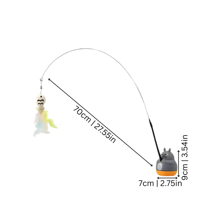 Durable interactive feather cat toy for mental stimulation & exercise in active cats & playful kittens.