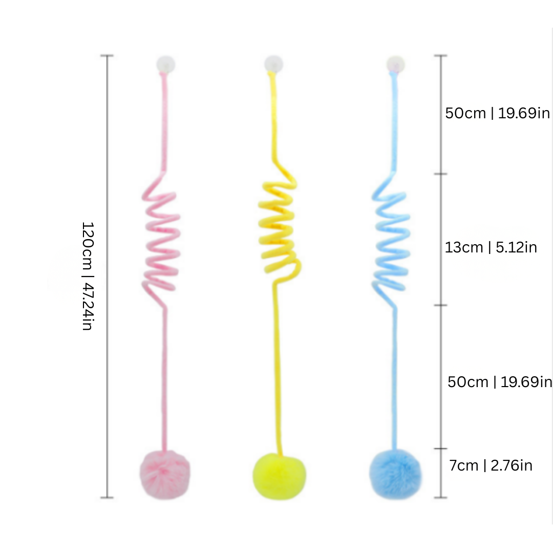 3-pack interactive hanging cat toys with suction cups. Promotes physical activity, mental stimulation & enrichment.