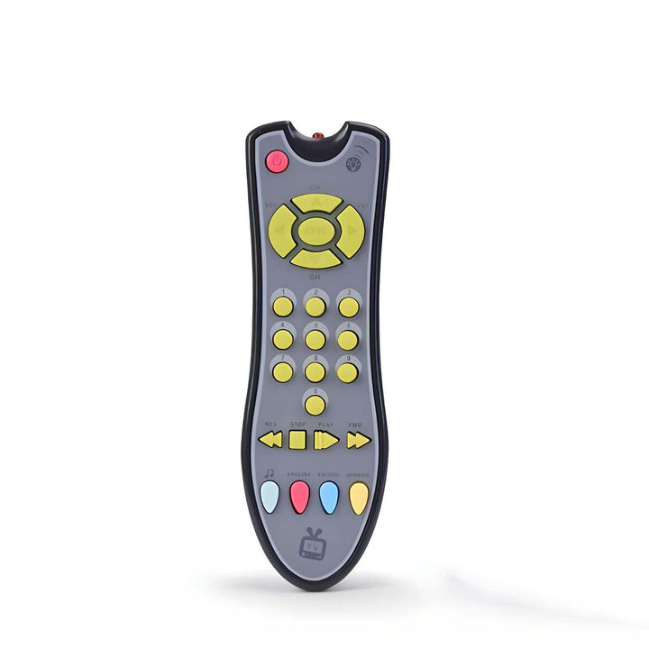 Interactive musical remote control educational toy for toddlers. Promotes early development and pretend play for kids.