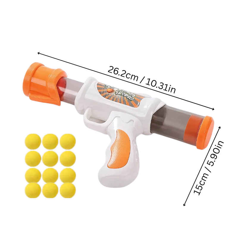 Automatic interactive cat toy ball launcher with soft balls for feline fun & engaging small pet activity.