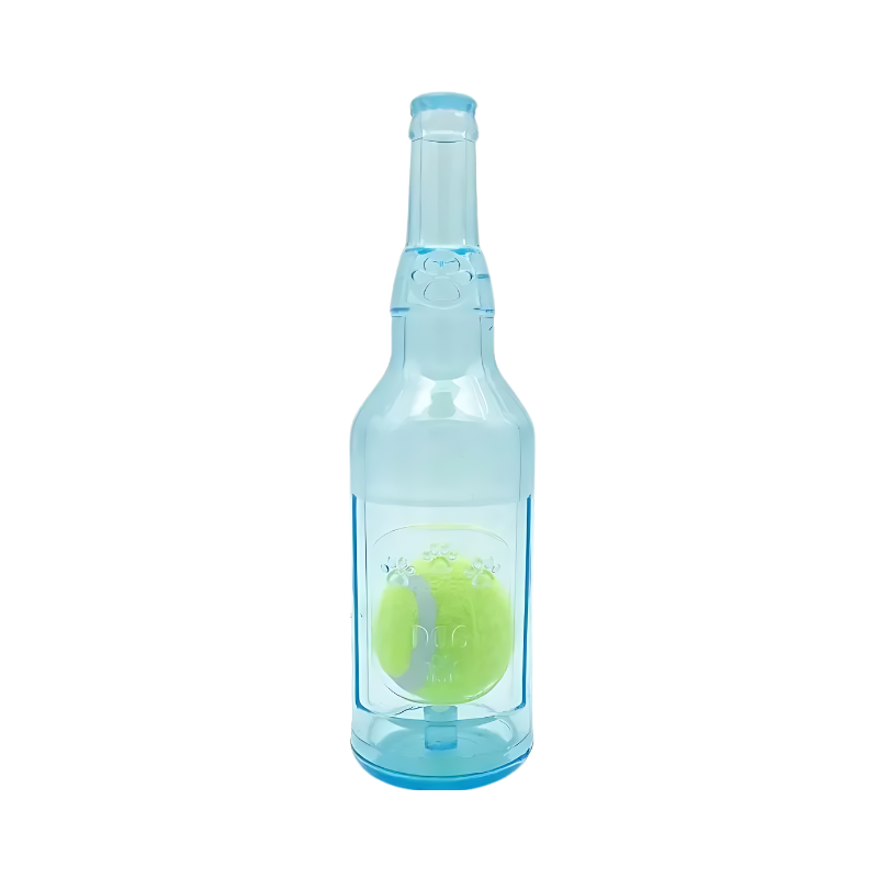 Close-up of durable interactive dog squeeze toy, perfect for chewing and long-lasting pet play.