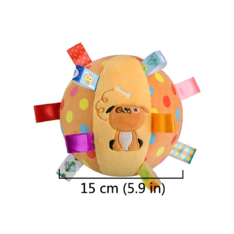 Soft, interactive plush dog toy ball for pets; ideal for stimulating playtime, engagement, and puppies.