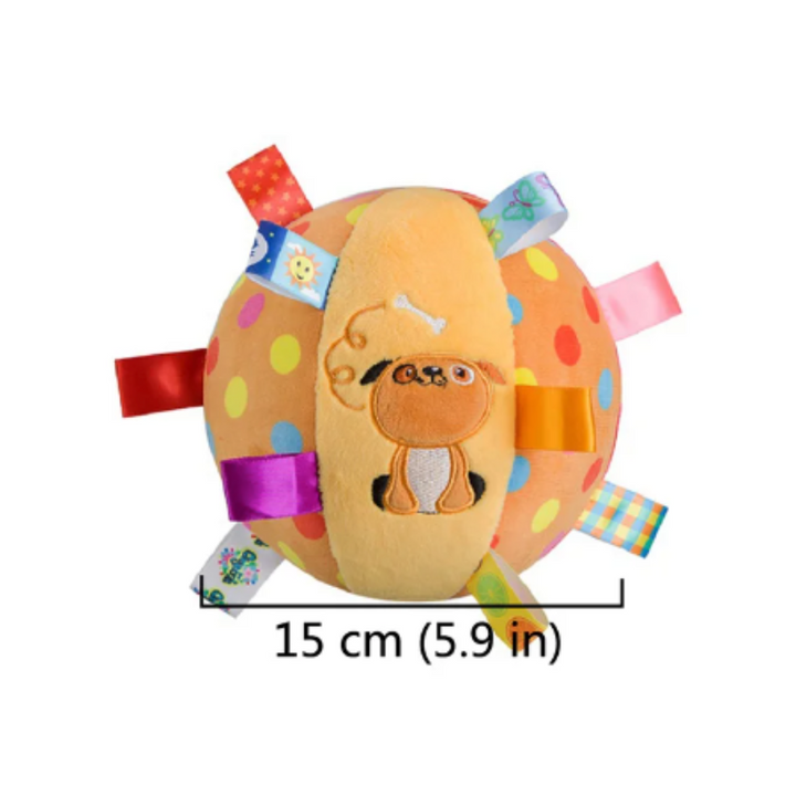 Soft, interactive plush dog toy ball for pets; ideal for stimulating playtime, engagement, and puppies.