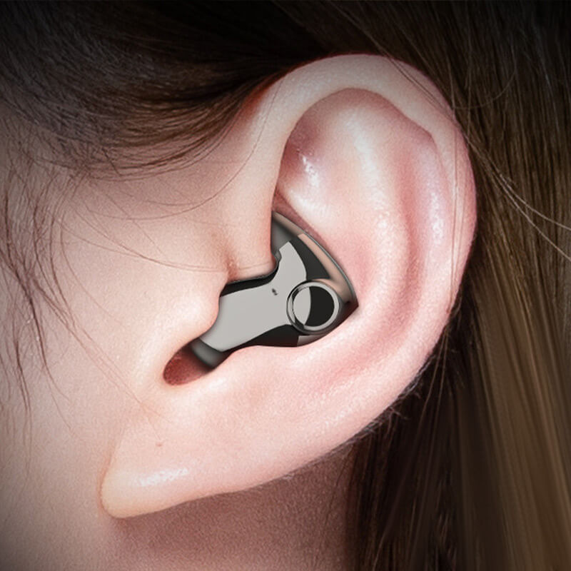 "Invisible wireless sleep headphones; ultra-light earbuds, ergonomic design, side sleeper comfort, dual noise cancellation."