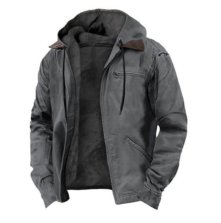 Comfortable men's hooded zip-up jacket, great casual outerwear for daily use.