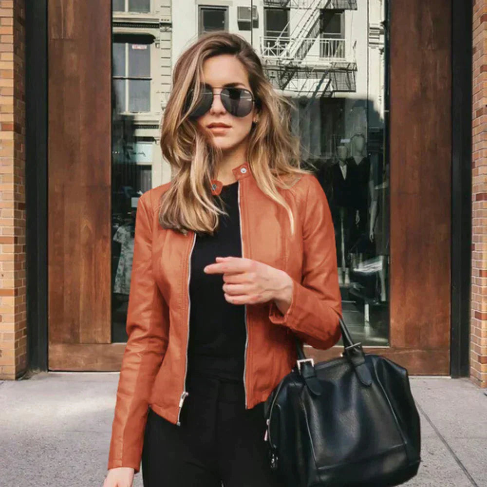 Smart casual women's tailored jacket, elegant and chic fashion blazer outerwear.
