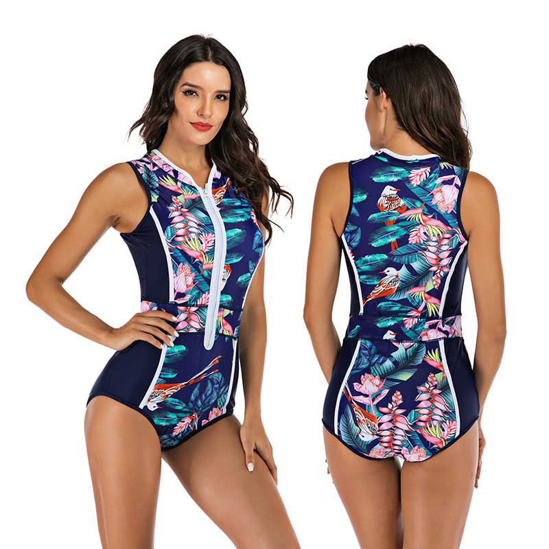 Athletic women's one-piece swimsuit, ideal for swimming, activewear & summer beach fun. Quick dry.