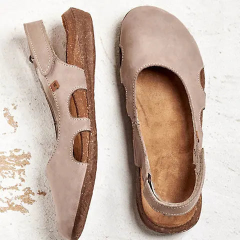 Classic women's comfortable closed toe slingback flats. Essential footwear for all-day wear.