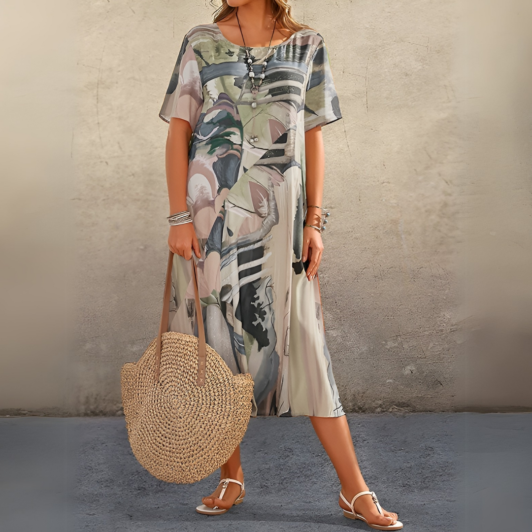 Summer women's elegant floral maxi dress. Comfortable and stylish, perfect for special occasions & versatile fashion.