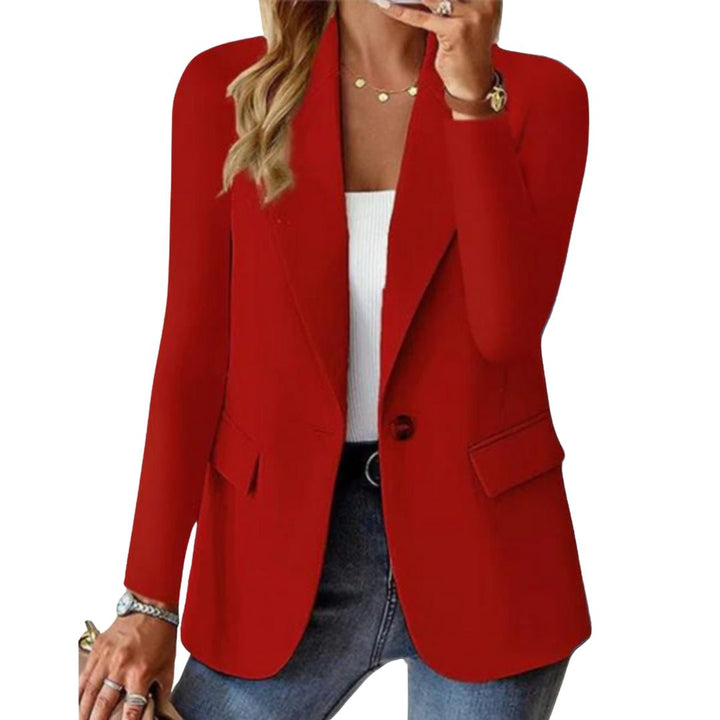 Elegant women's professional long sleeve blazer, with stylish notch lapel, ideal for office and formal wear.