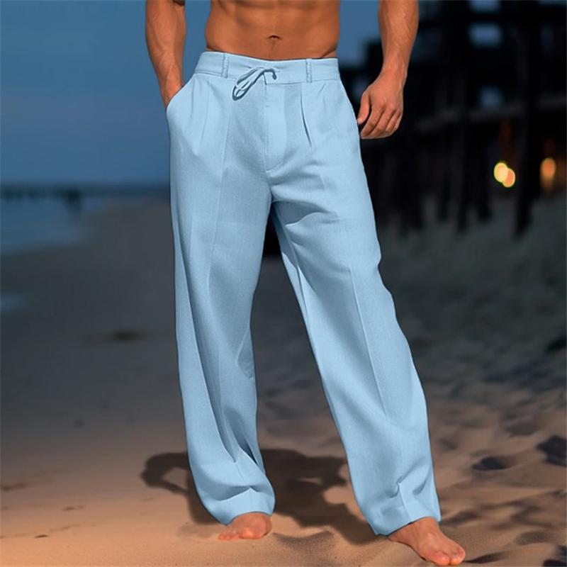 Relaxed fit men's plain wide leg trousers. Classic & comfortable for everyday casual wear.
