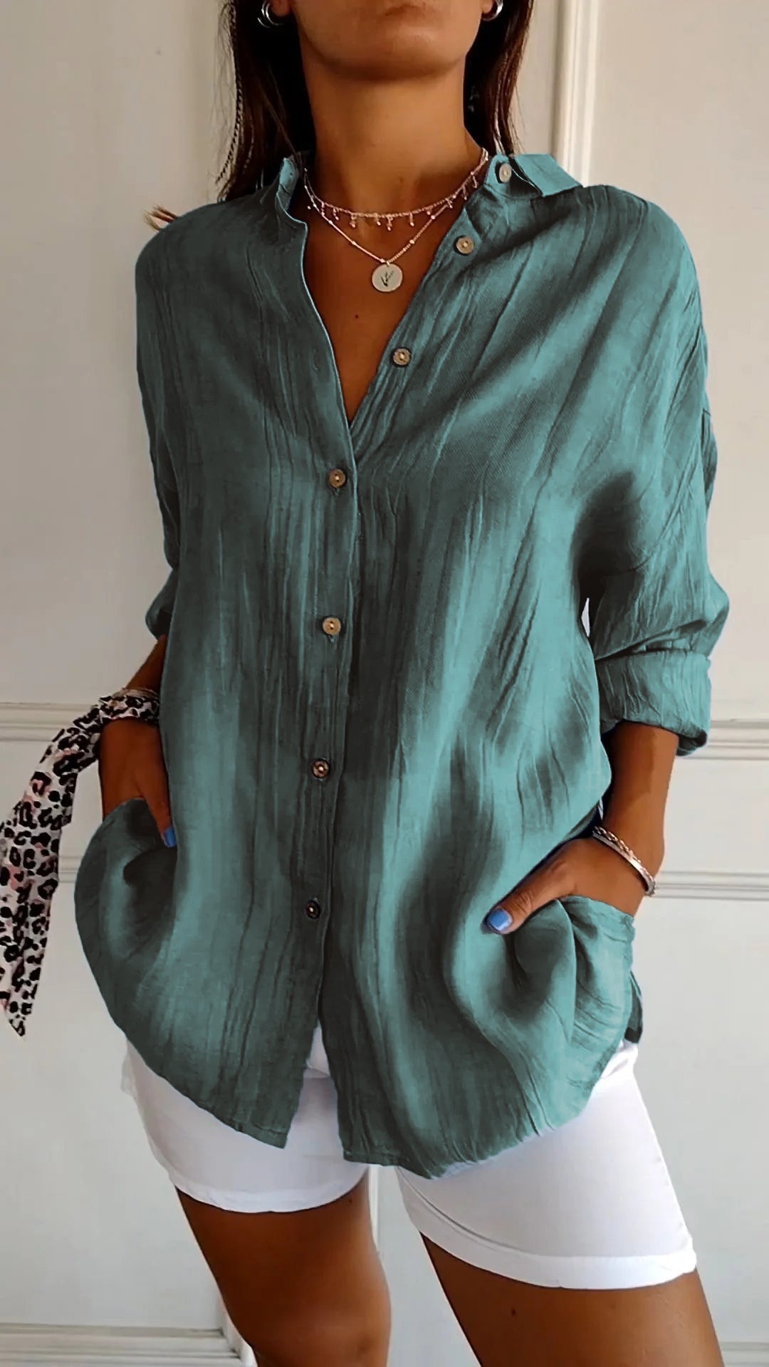Versatile elegant ruffled blouse for women, a chic and comfortable fashion statement.