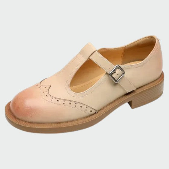 Stylish women's retro Mary Jane comfort shoes. Vintage-inspired flats in classic colors, perfect for elegant wear.