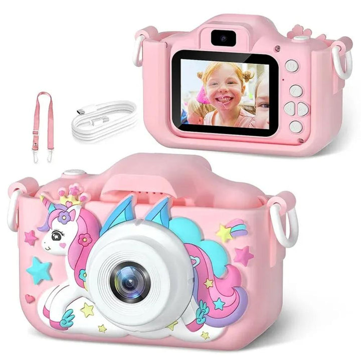 Cute unicorn kids' 1080P HD digital camera. Perfect creative gift & educational toy for young photographers.