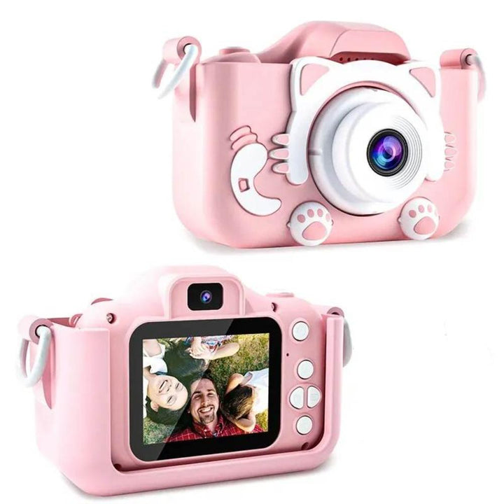 Durable cat-style 1080P HD digital camera for kids. Toddler-friendly toy, great for outdoor educational photography.