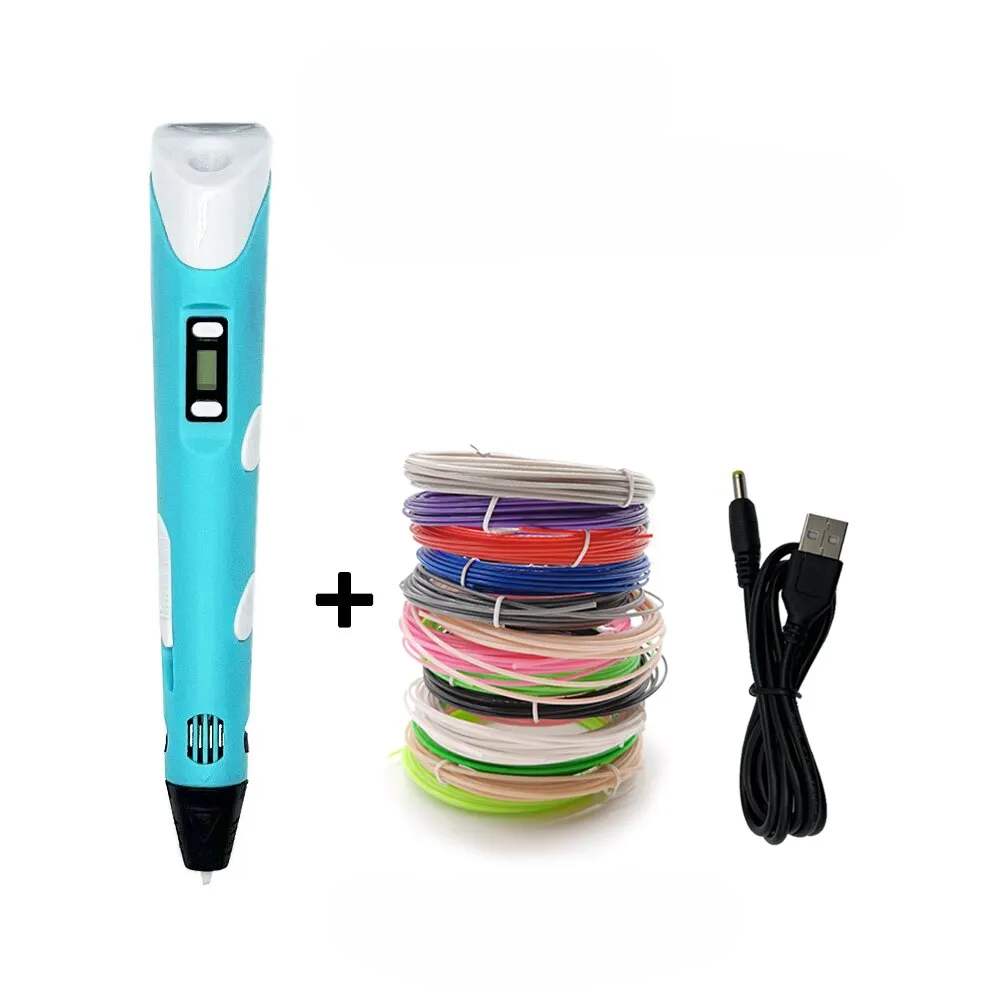 Kids' 3D drawing pen with LCD screen, fostering creativity & fine motor skills for children's art projects.
