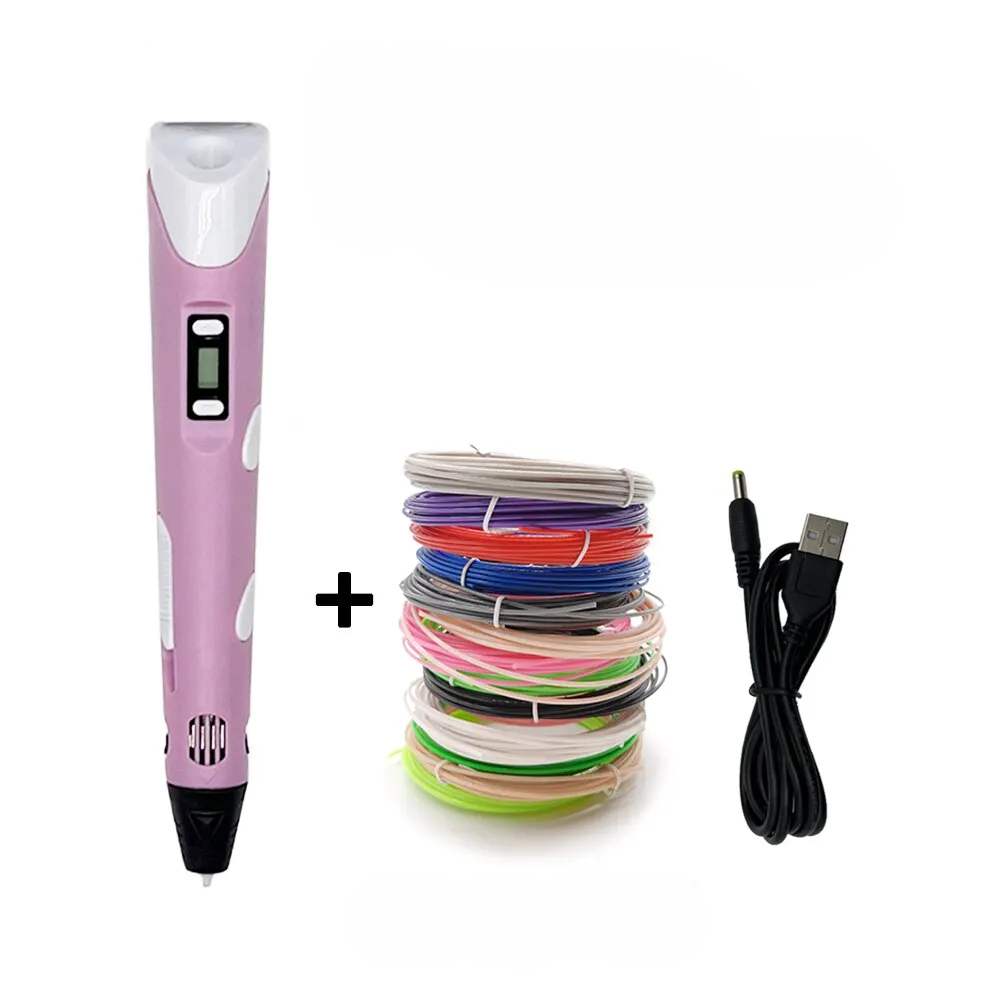 Happy child drawing with a bright 3D pen & LCD screen, bringing creative ideas to life. Ideal educational art toy.