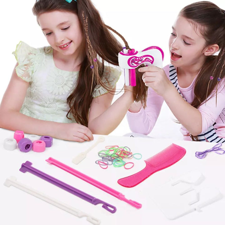 Effortless automatic hair braiding tool for kids, making quick stylish braids simple for children.