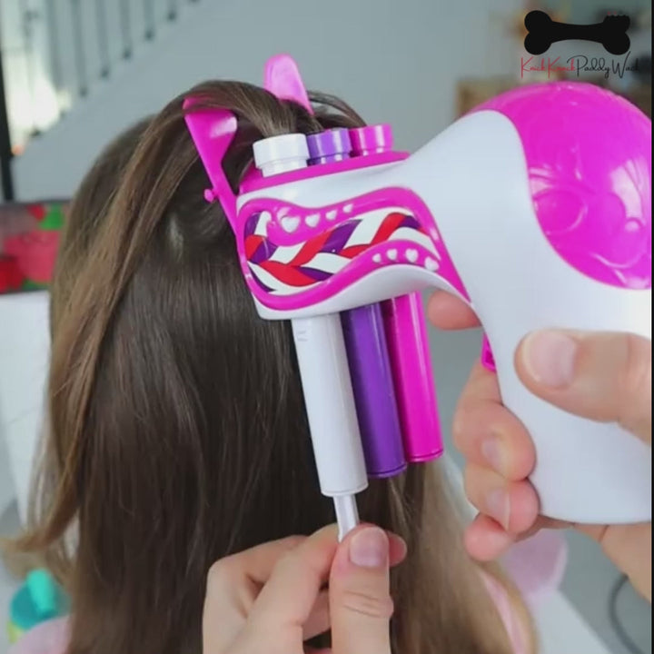 Automatic hair braiding tool for kids, creating quick, neat braids; ideal beauty gift for children.