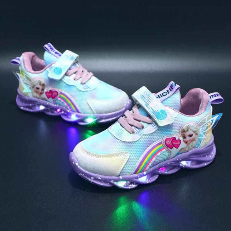 Boys' cool blue LED light-up sneakers, designed for active play & exciting outdoor adventures.