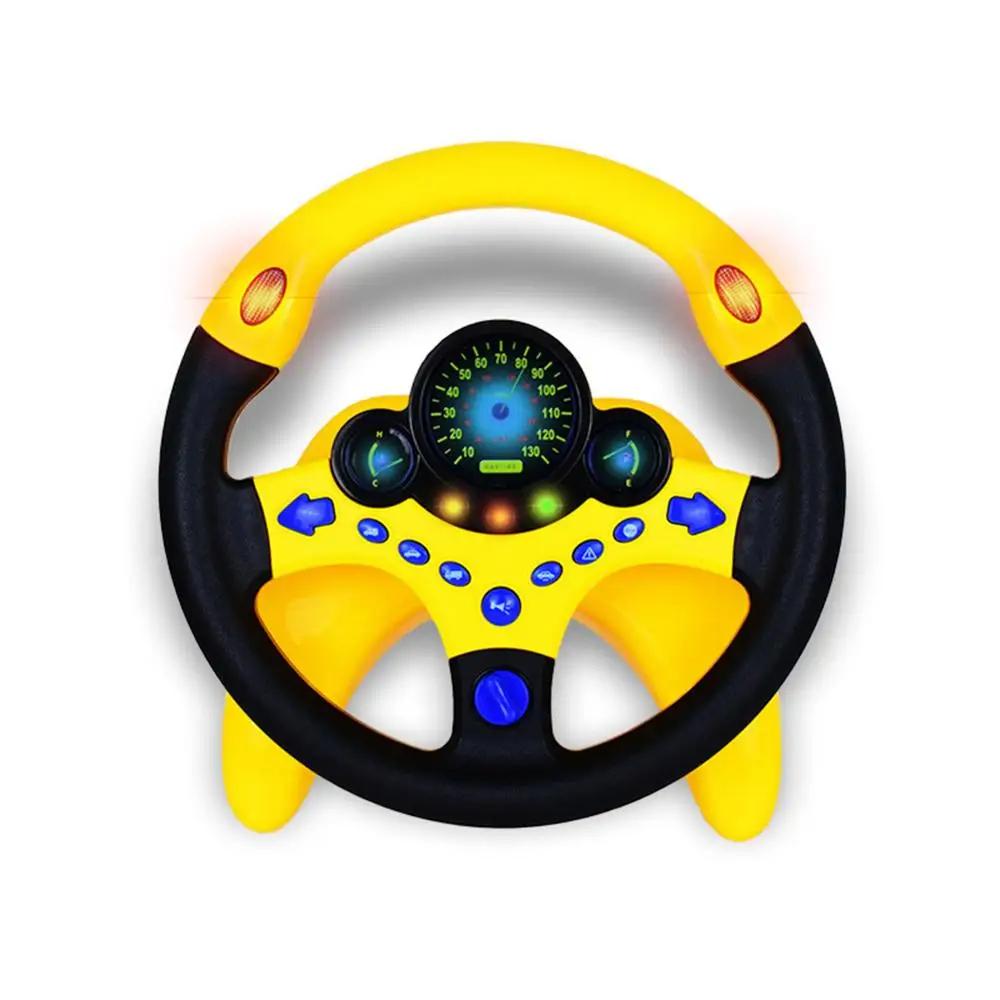 Kids' interactive driving simulator steering wheel toy with sounds & lights, perfect for toddler motor skills & pretend play.