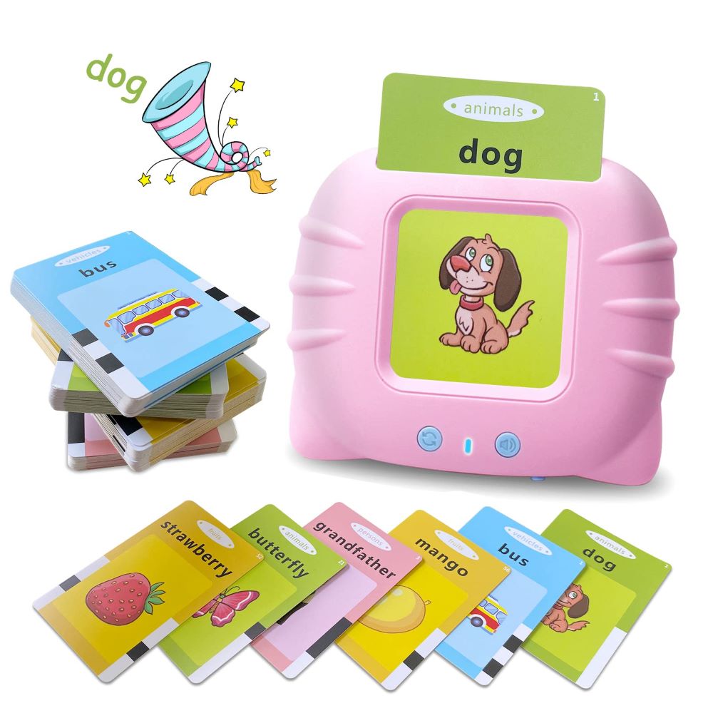 Kids' interactive talking flash cards for early learning & vocabulary development. Screen-free educational toy for toddlers.
