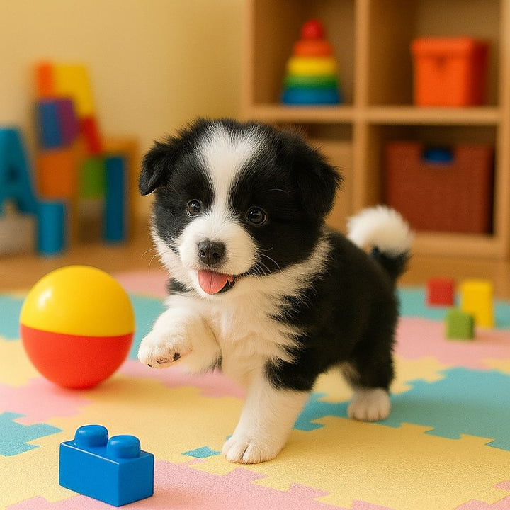 Children's gift: interactive toy dog that walks and barks. Realistic electronic pet for fun, imaginative play.