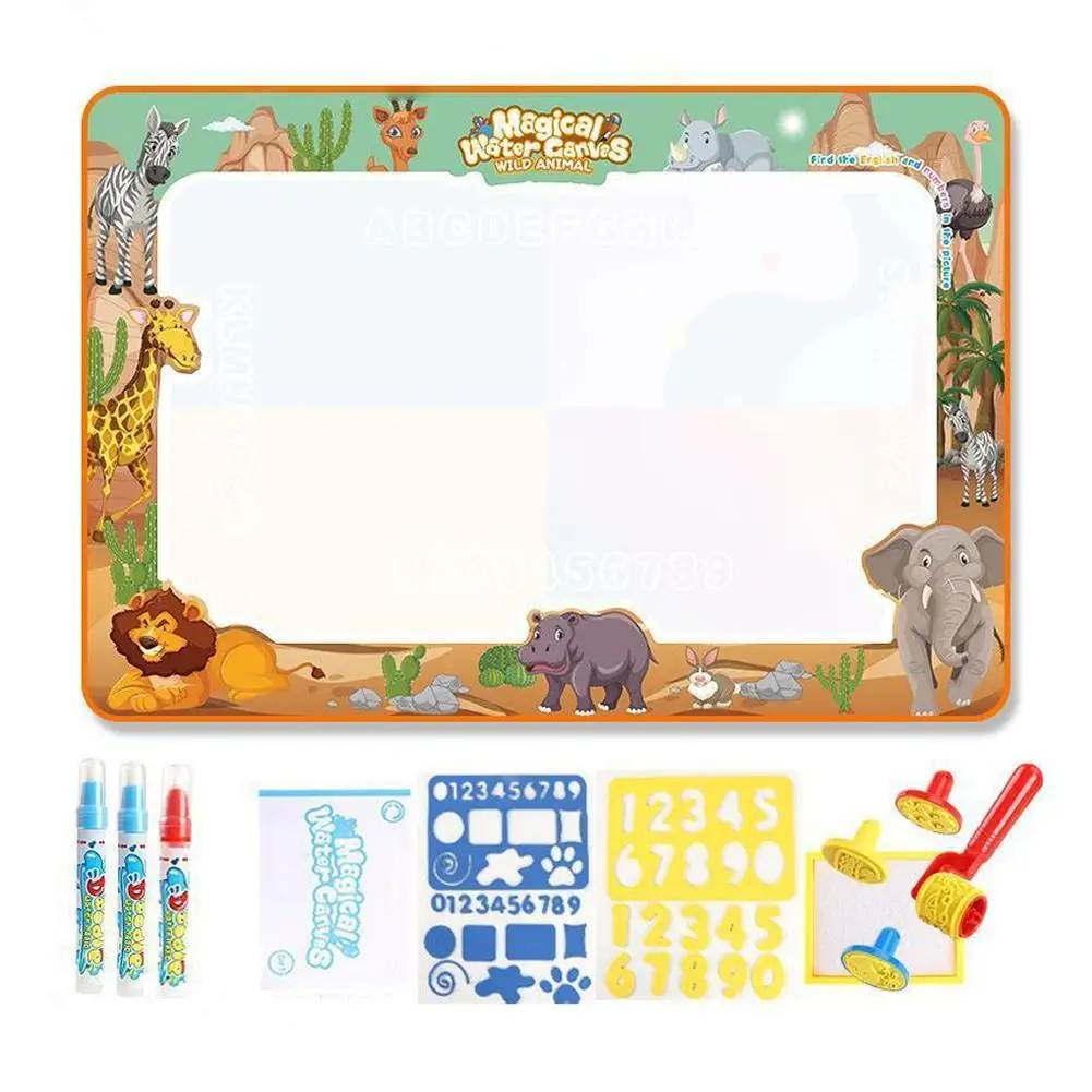Kids' Magic Water Drawing Mat for mess-free doodles. Reusable educational art activity for early learning.