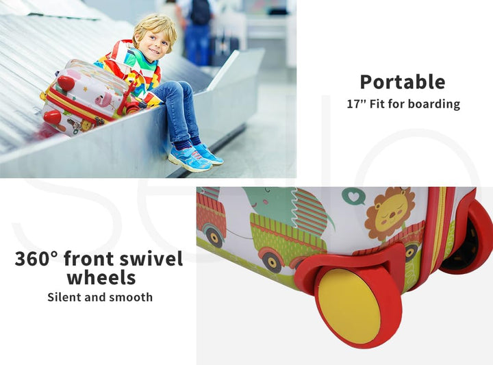Premium children's ride-on scooter luggage with an eye-catching octopus and agile 360° wheels.
