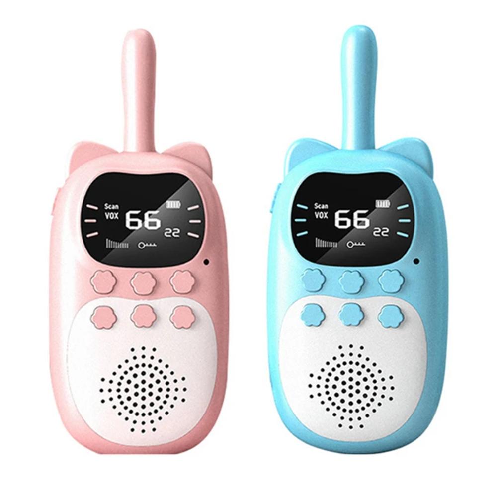 Kids' rechargeable walkie talkie set for outdoor adventures and clear communication toy.