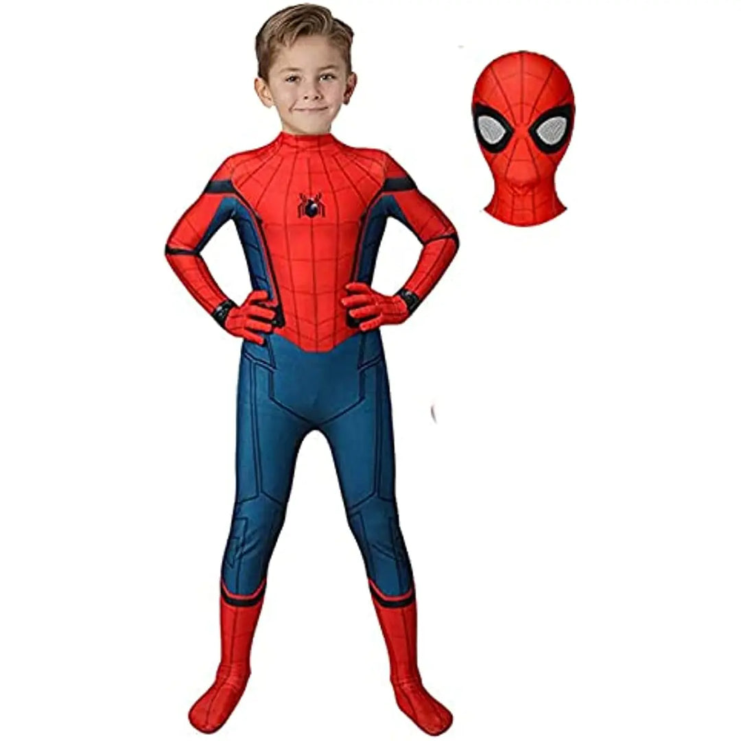Kids' red Spider-Man superhero costume for imaginative play, dress-up, and everyday hero adventures.