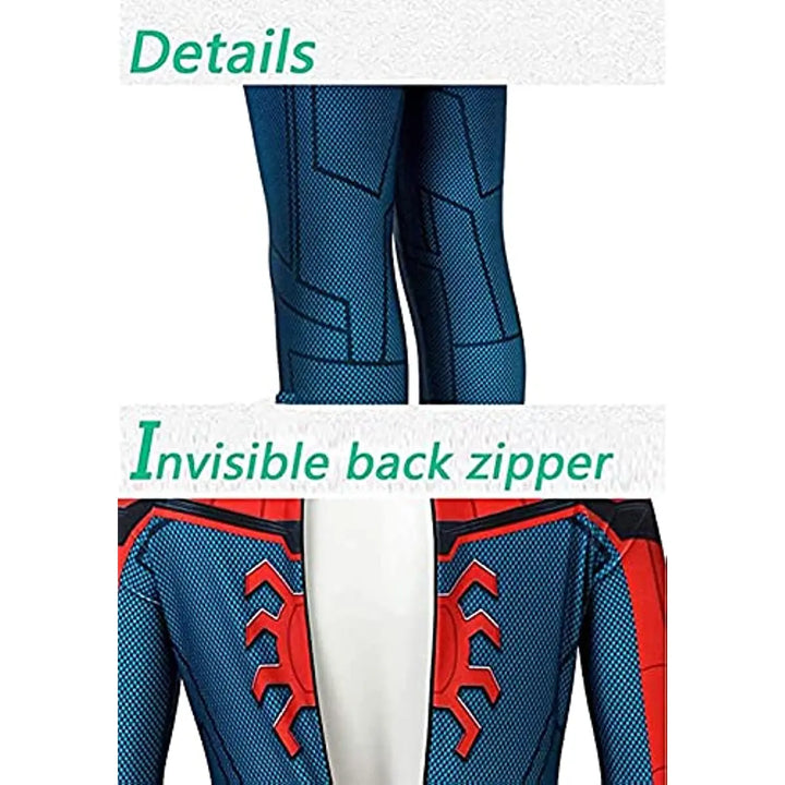 Youngster's red Spider-Man superhero costume for lively children's parties, themed events, and creative play.