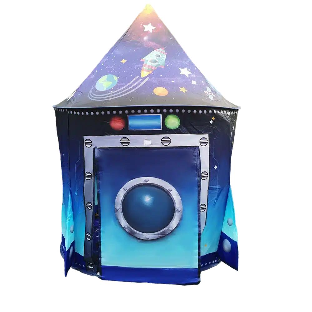 Durable spaceship play tent, a fun hideaway for boys & girls. Great for imaginative adventures & role-playing.