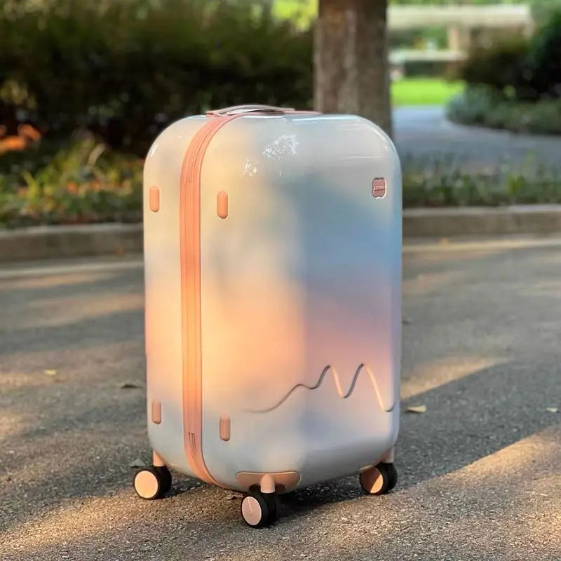Kids' rolling luggage with combination lock. Perfect child suitcase for safe, easy travel & vacation essentials.