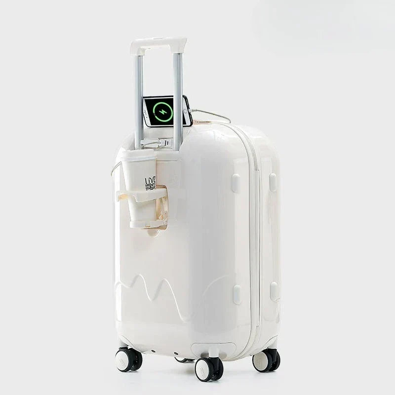 Colorful kids' rolling bag, a vacation essential with a combination lock for secure & convenient travel gear.
