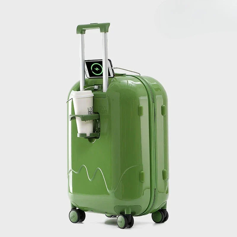 Secure kids' rolling luggage featuring a combination lock, ensuring safe travel for your child's belongings.