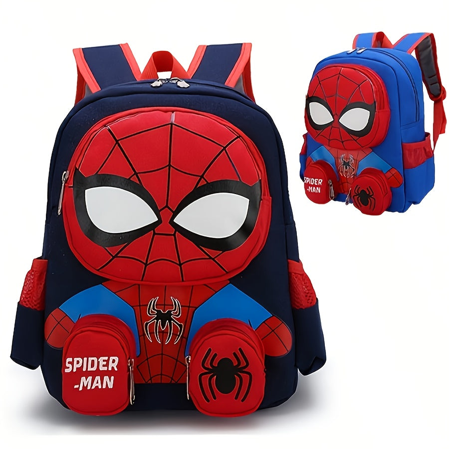 Kids' Spider-Man school backpack with vibrant 3D design, perfect for superhero fans. Durable and fun.