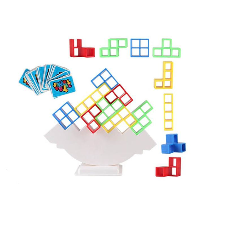 Fun kids' balance stacking game with vibrant blocks. Enhances fine motor skills, coordination, and problem-solving abilities.