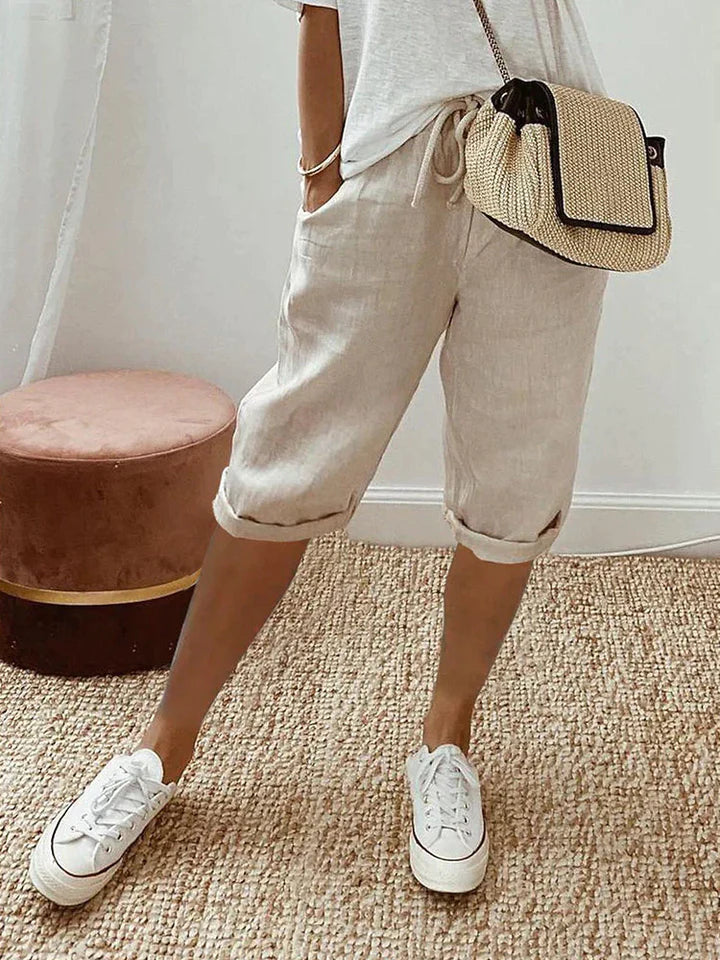 Women's casual drawstring waist summer shorts, relaxed fit for ultimate comfort & versatile everyday style.