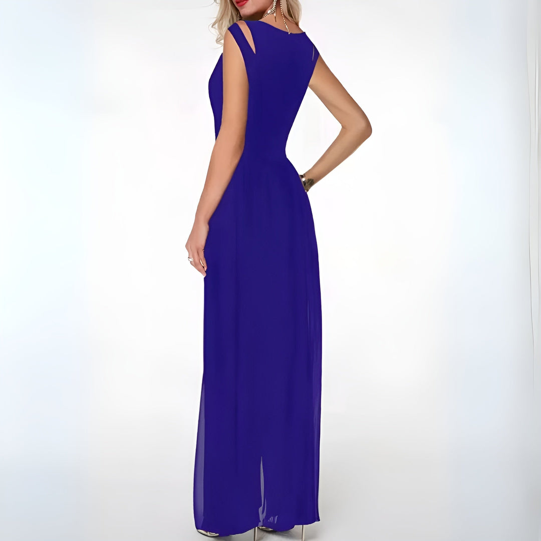 Mikky elegant sleeveless wide-leg jumpsuit for women, a sophisticated choice for wedding guests.